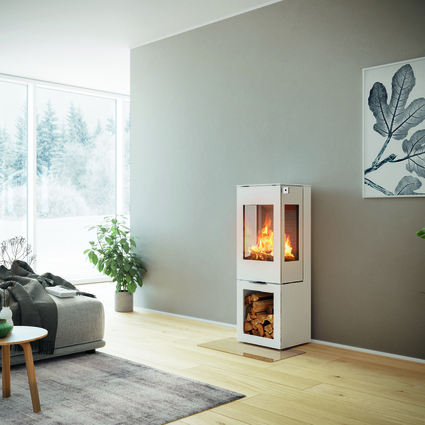NEXO 120 in Weiss mit Holzfach-Modul NEXO 120 in Weiss mit Holzfach-Modul